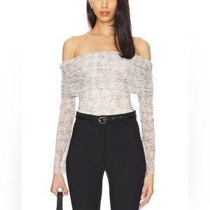 AFRM Revolve Maxine Bodysuit in Lace Plaid